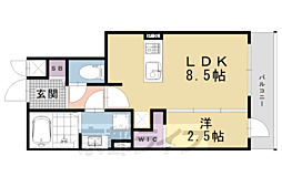 ファステート京都東福寺パラベル 1LDKの間取図画像