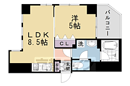 MSR京都二条城 1LDKの間取図画像