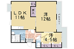 ハーモニータカノ 2LDKの間取図画像