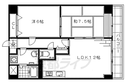 シェルベージュ城南 2LDKの間取図画像