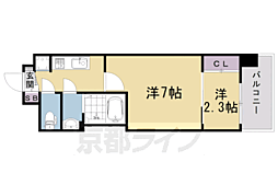 ソルテラス京都西院悠洛 2Kの間取図画像