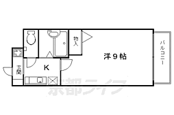 ル・シック北山2 1Kの間取図画像