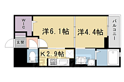 Residence松井山手 1DKの間取図画像