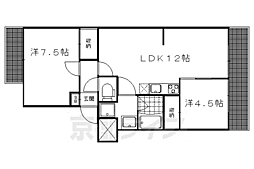 山端マンション 2LDKの間取図画像