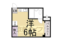 コーポグランブルー 1Kの間取図画像