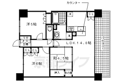 アトレ西院エルステージ 3LDKの間取図画像