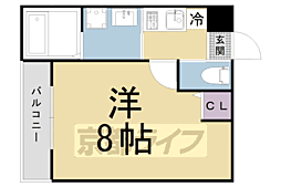 グラヴィスクラマグチ 1Kの間取図画像