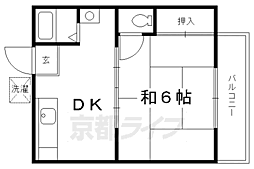 和プレジデント桃山 1DKの間取図画像