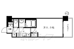 プレサンスTHEKYOTO流雅 1Kの間取図画像