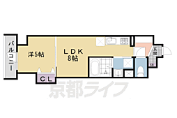 CloverResidence京都西大路 1LDKの間取図画像