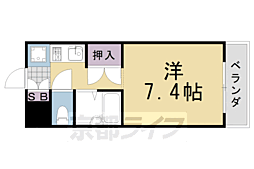 フラッツ上桂 1Kの間取図画像