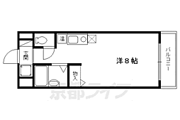 エスポワール北白川 1Kの間取図画像
