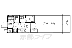 ベラジオ京都一乗寺2 1Kの間取図画像