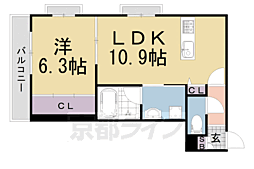 RAN-FUSHIMI 1LDKの間取図画像