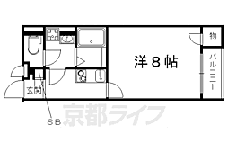 レオパレスクレイノゆずりは 1Kの間取図画像