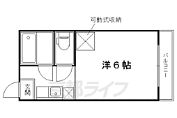 サニーサイド 1Kの間取図画像