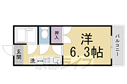 パルコーポ太子道 1Kの間取図画像