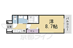 エリシオン・レジデンスV 1Kの間取図画像