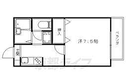 ミキトゥール2 1Kの間取図画像