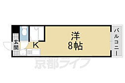 リュミエ京田辺 1Kの間取図画像