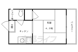コーポ御園 1Kの間取図画像