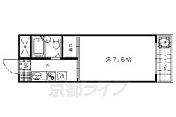 バルコ衣笠 1Kの間取図画像