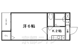 シャイン太秦 1Kの間取図画像