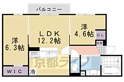 アニエス 2LDKの間取図画像