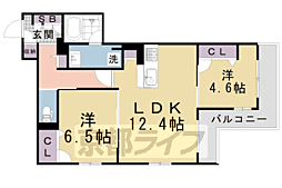 シャーメゾンエクセル 2LDKの間取図画像