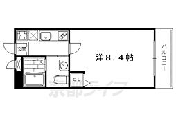 サンフォレスト北白川 1Kの間取図画像