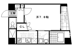 ホライズンタルシモガモ 1Kの間取図画像