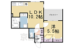 ヴァンベール御苑前 1LDKの間取図画像