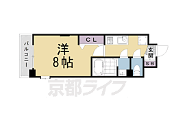 Luxe京都西大路 1Kの間取図画像