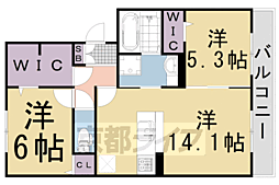 サンライズ 2LDKの間取図画像