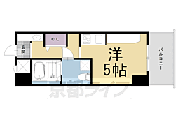 デトム・ワン烏丸二条 ワンルームの間取図画像