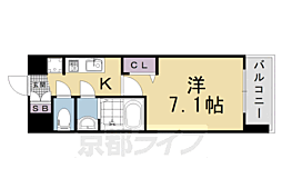 プレデコート西京極 1Kの間取図画像