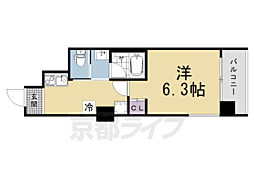 Vine Oak中京区竹屋町計画 1DKの間取図画像