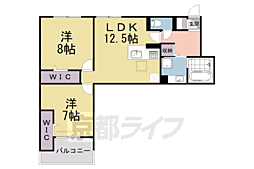 D-ROOM岩倉花園PJ 2LDKの間取図画像
