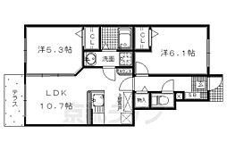 ランドパーク横大路1 2LDKの間取図画像