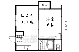 プレアール淀新町 1LDKの間取図画像