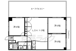 シルバーシャトー太秦 3LDKの間取図画像
