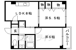 セントアミュー 2DKの間取図画像