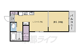 宇治市莵道門前アパート 1LDKの間取図画像