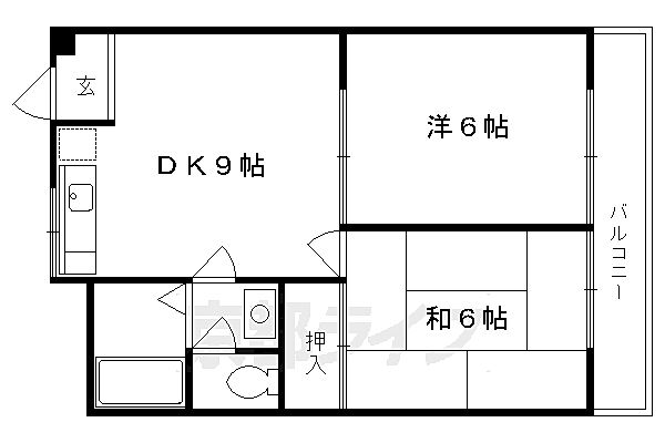 ピエススイス 202｜京都府京都市左京区上高野薩田町(賃貸マンション2LDK・2階・41.76㎡)の写真 その2