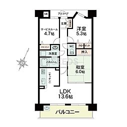ウインヒルズジェームス山 2SLDKの間取図画像