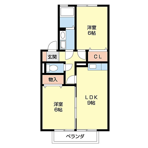 エターナルヒル 202｜和歌山県和歌山市本脇(賃貸アパート2LDK・2階・50.12㎡)の写真 その2