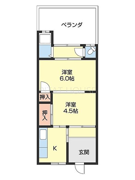 クレール六十谷 102｜和歌山県和歌山市六十谷(賃貸アパート2K・1階・33.92㎡)の写真 その2