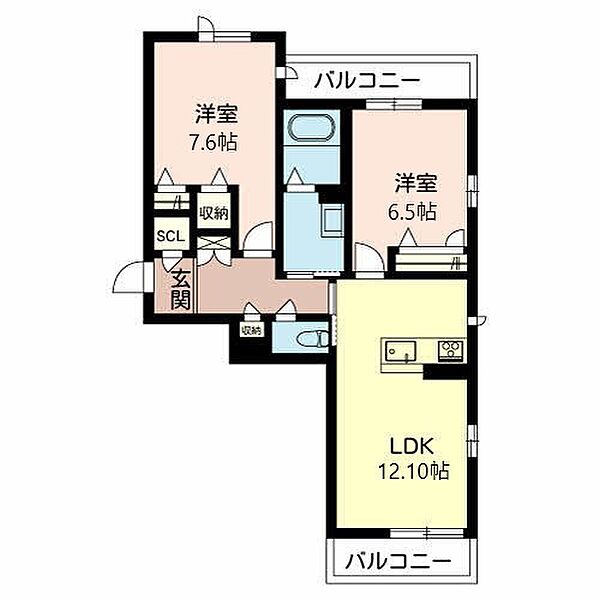 ベレオグルース西紺屋 201｜和歌山県和歌山市西紺屋町１丁目(賃貸マンション2LDK・2階・61.90㎡)の写真 その2