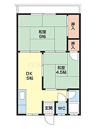 南本マンション 2DKの間取図画像
