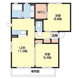 シャーメゾン神前 2LDKの間取図画像